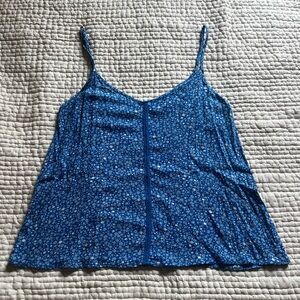 Pink Rose Blue Floral Camisole Top